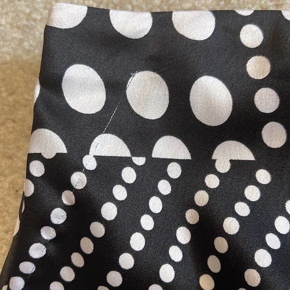 Express Mixed Polka Dot Patchwork Print Satin Midi Skirt Black White NWT-Small - Picture 12 of 13